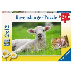 Boerderijdieren Legpuzzel, 2x12st.-Ravensburger Hot