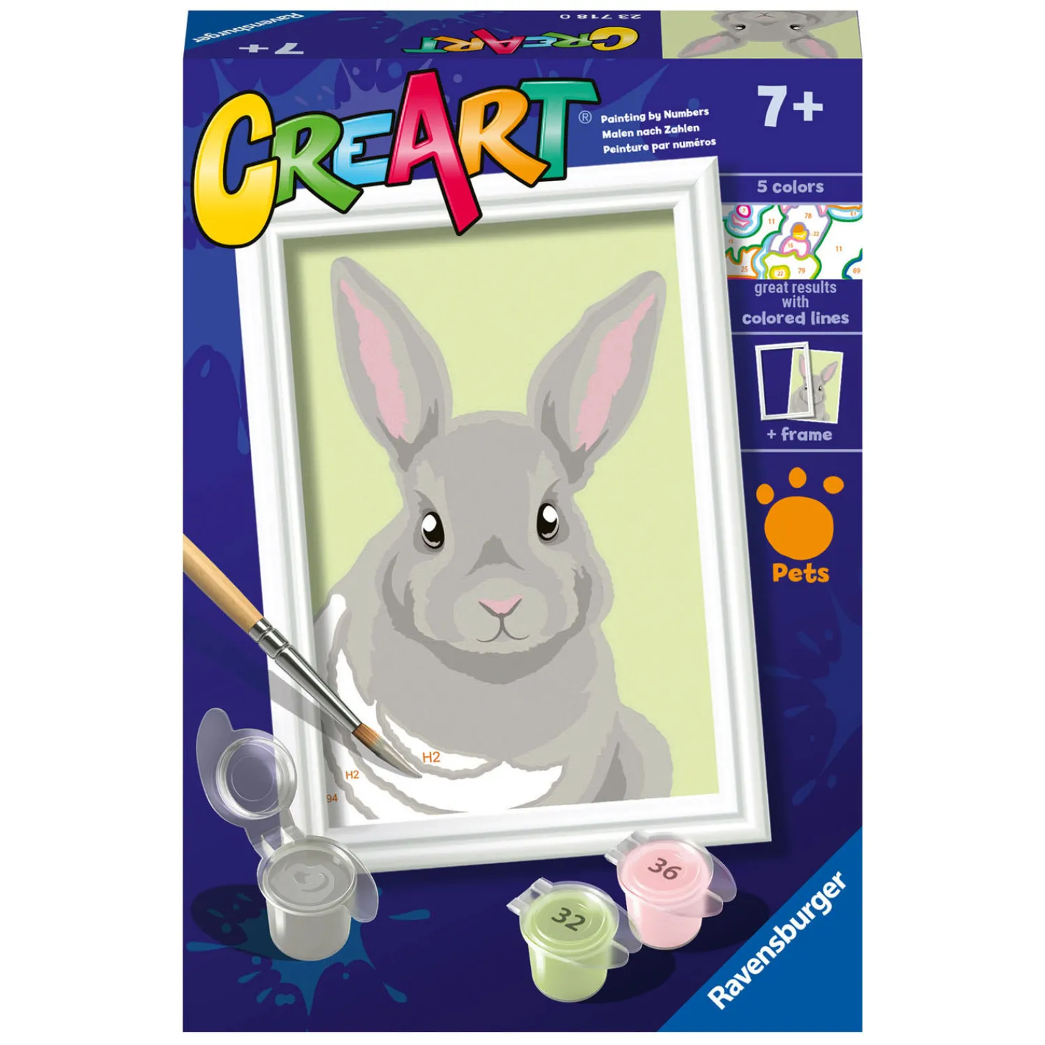 Ravensburger CreArt Schilderen op Nummer - Grijze Konijn Best