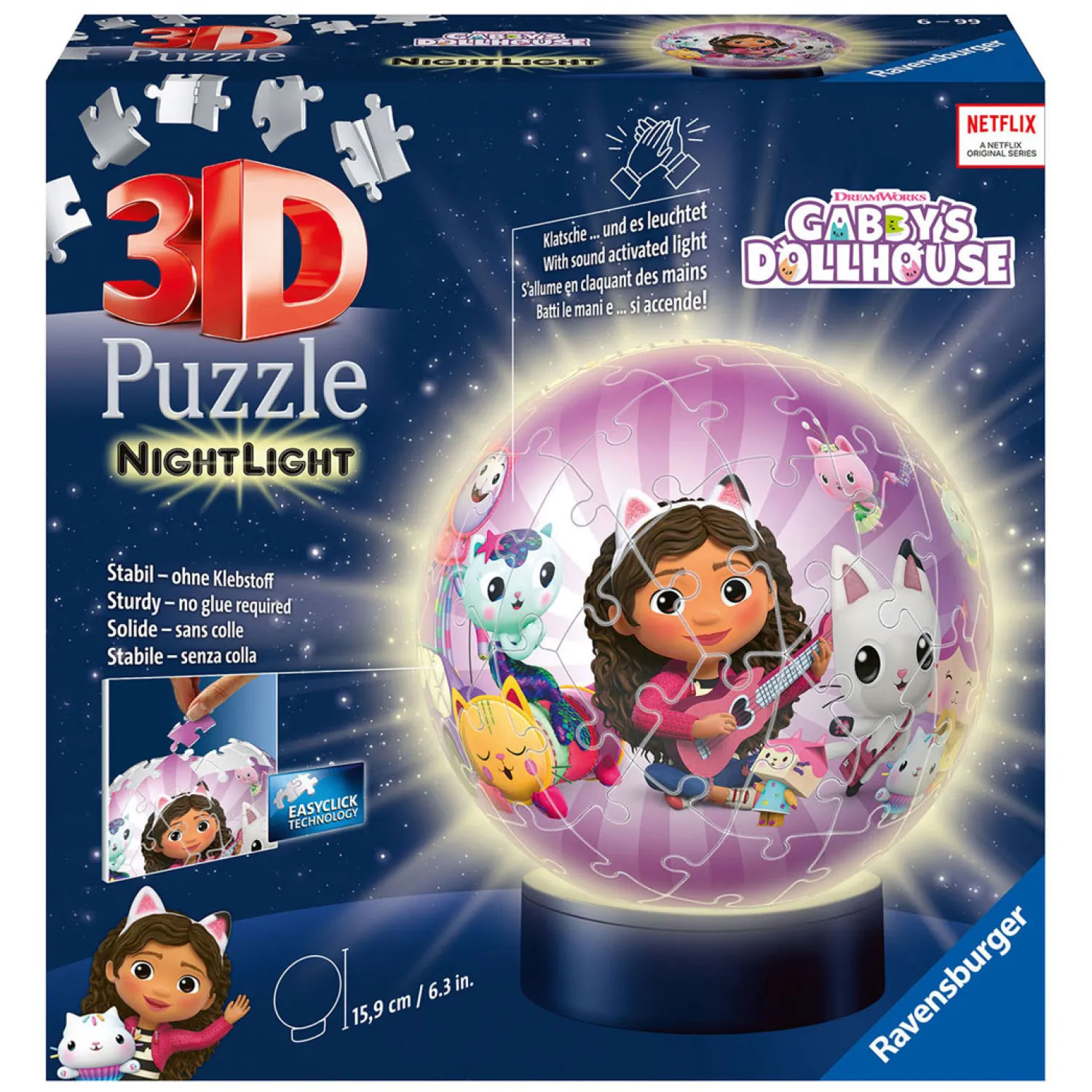 Ravensburger 3D Puzzel Gabby's Poppenhuis Nachtlamp, 72st.