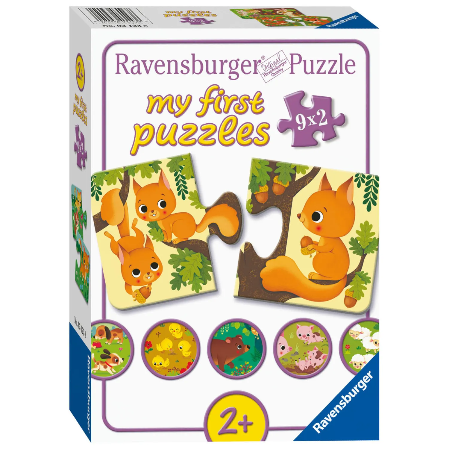 Ravensburger Dieren en hun Kleintjes Puzzel, 9x2st. Outlet