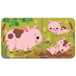 Ravensburger Dieren en hun Kleintjes Puzzel, 9x2st. Outlet