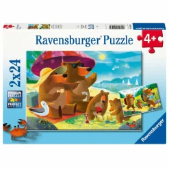 Legpuzzel Berenfamilie Vakantie - 2x24st.>Ravensburger