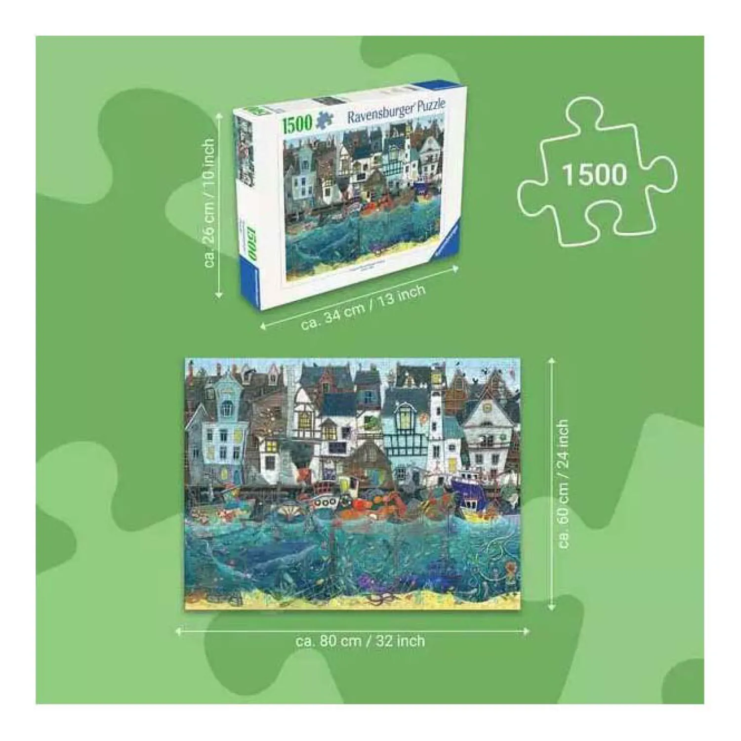Ravensburger Legpuzzel Haven van Wonderen - Een Bruisende Fantasiehaven - 1500st. Clearance