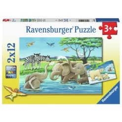 Ravensburger Legpuzzel Jonge Dieren Uit de Hele Wereld, 2x12 st. New