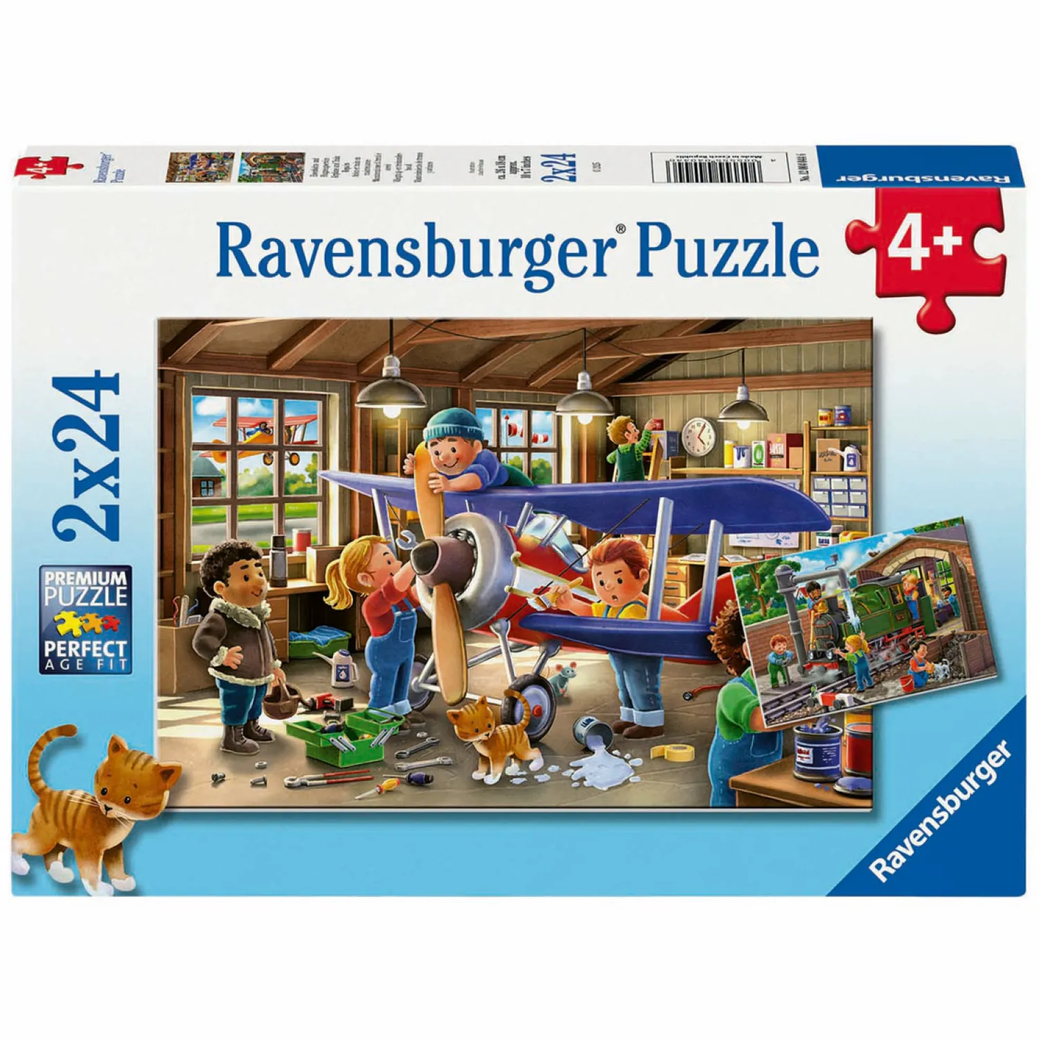 Ravensburger Legpuzzel Vliegtuig en Trein Reparatie, 2x24st. Sale