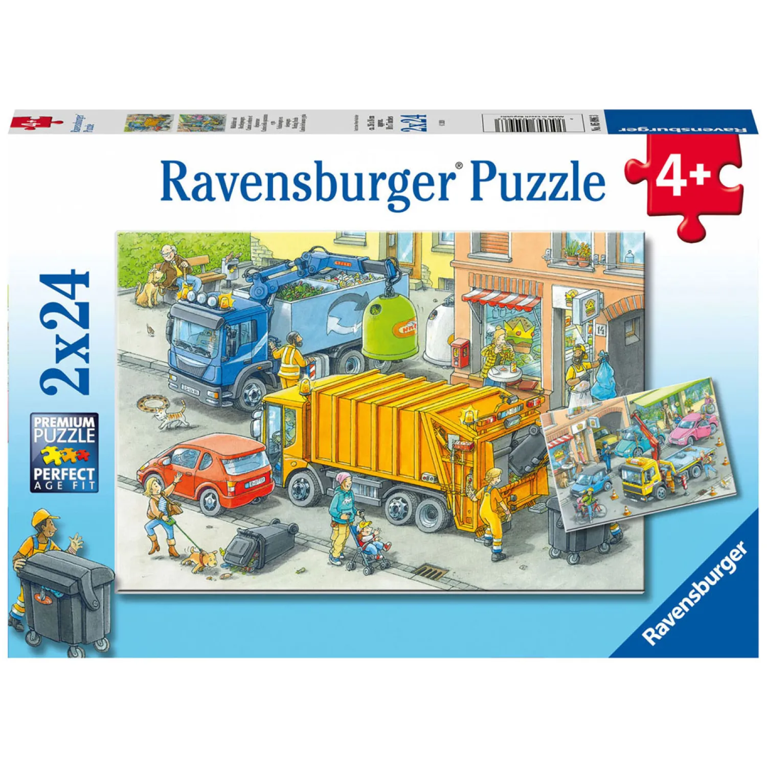 Ravensburger Legpuzzel Vuilniswagen en Sleepwagen, 2x24st. New