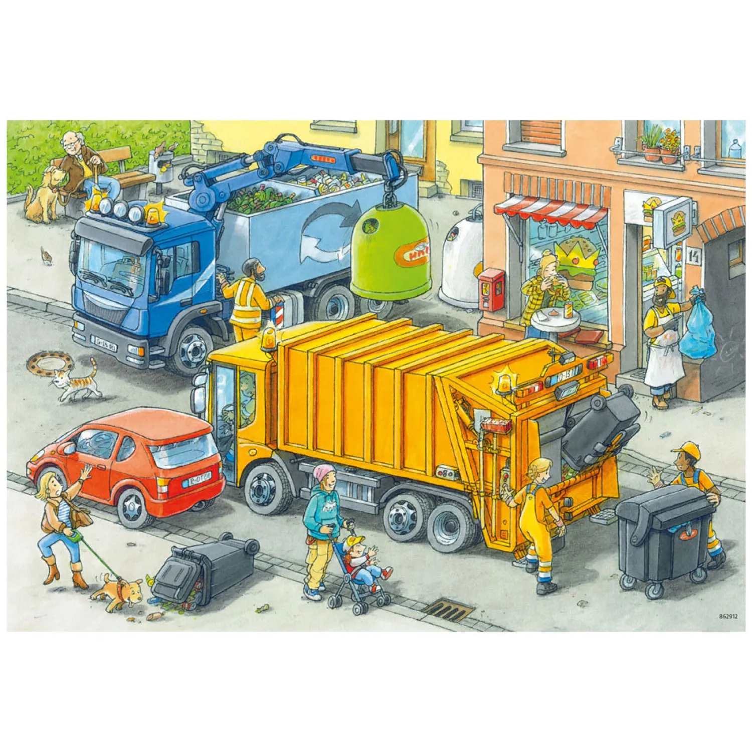 Ravensburger Legpuzzel Vuilniswagen en Sleepwagen, 2x24st. New