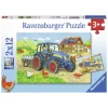 Ravensburger Op de Bouwplaats en Boerderij Puzzel, 2x12st. Online