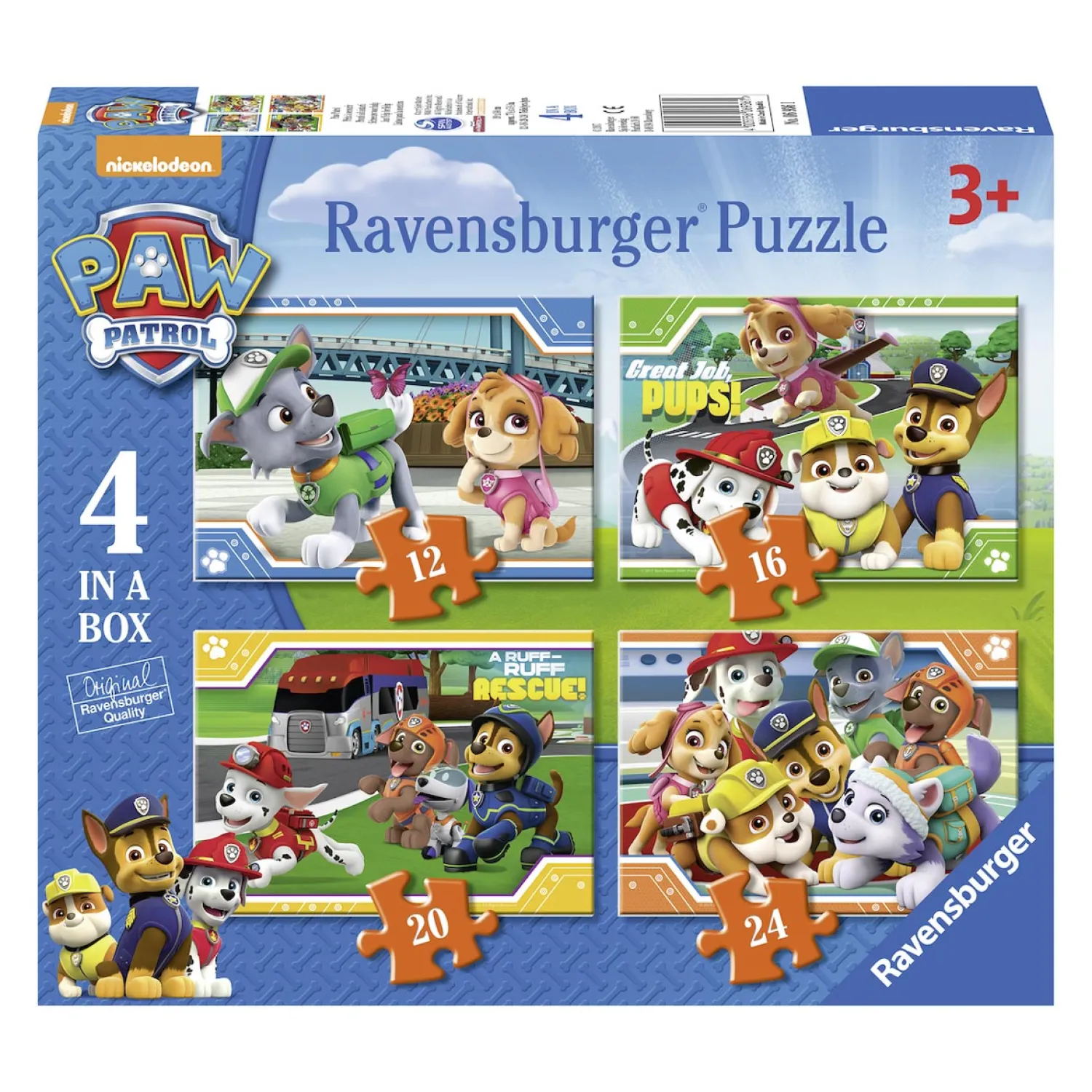 PAW Patrol Puzzel, 4in1-Ravensburger Hot