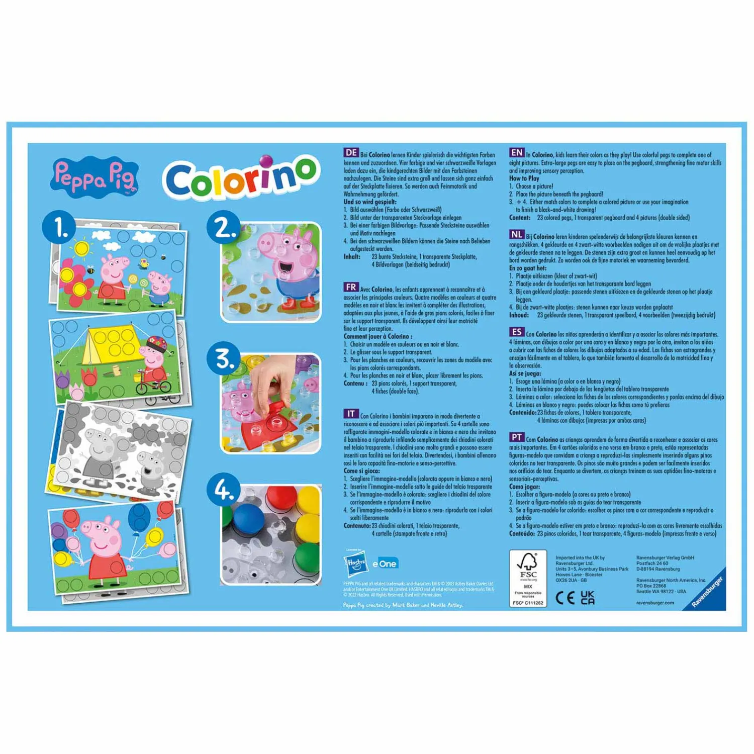Ravensburger Peppa Pig Colorino Kinderspel New
