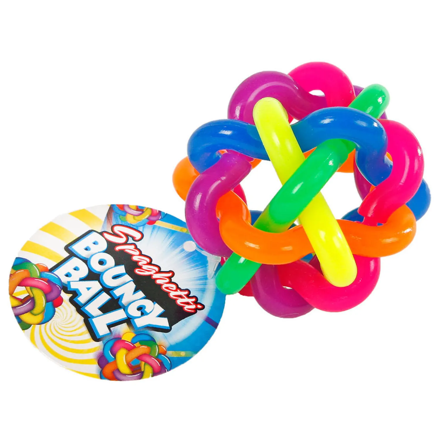 Regenboog Spaghetti Stuiterbal, 6,5 cm Online