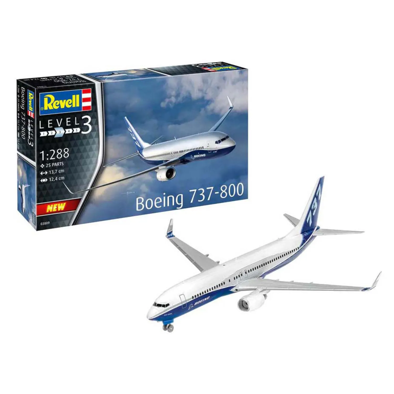 Modelbouwpakket - Boeing 737-800 1:288 - 25dlg.>Revell Best