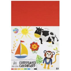 Creative craft group Ribbel Knutselkarton A4, 8 Vellen 8 Kleuren Hot