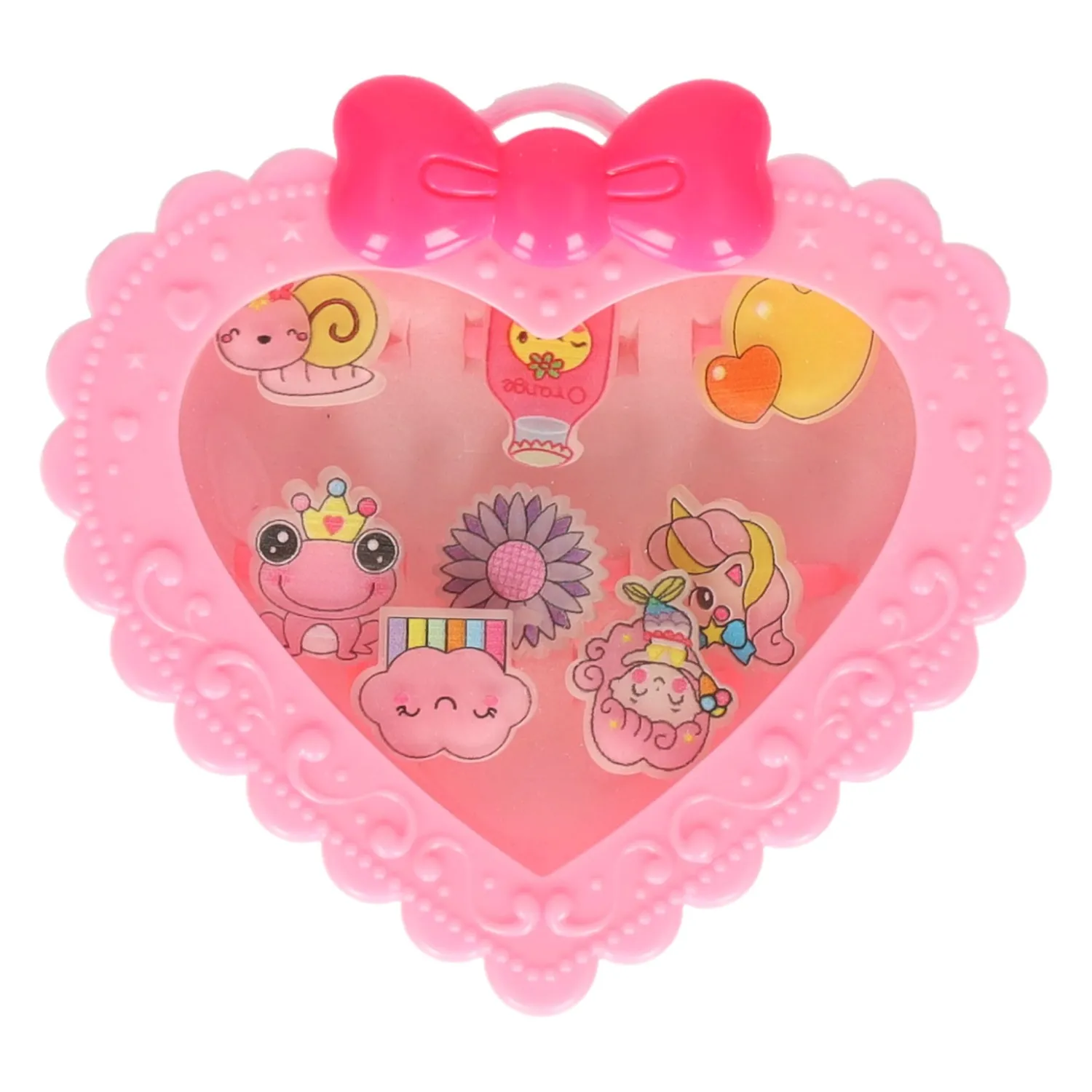 Ringen in Sieradendoos Hart, 8st.> Clearance