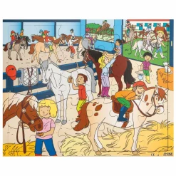 - Houten Legpuzzel Paardrijden, 30st.-Rolf New