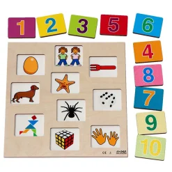 Rolf - Relief Houten Puzzel Ontdek het Getal - 10st.