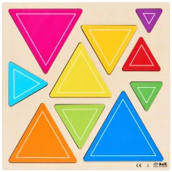 Rolf - Relief Houten Vormenpuzzel Ontdek Driekhoeken, 10st.
