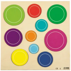 Rolf - Relief Houten Vormenpuzzel Vierkant Driehoek en Circkels, Set van 3 Discount