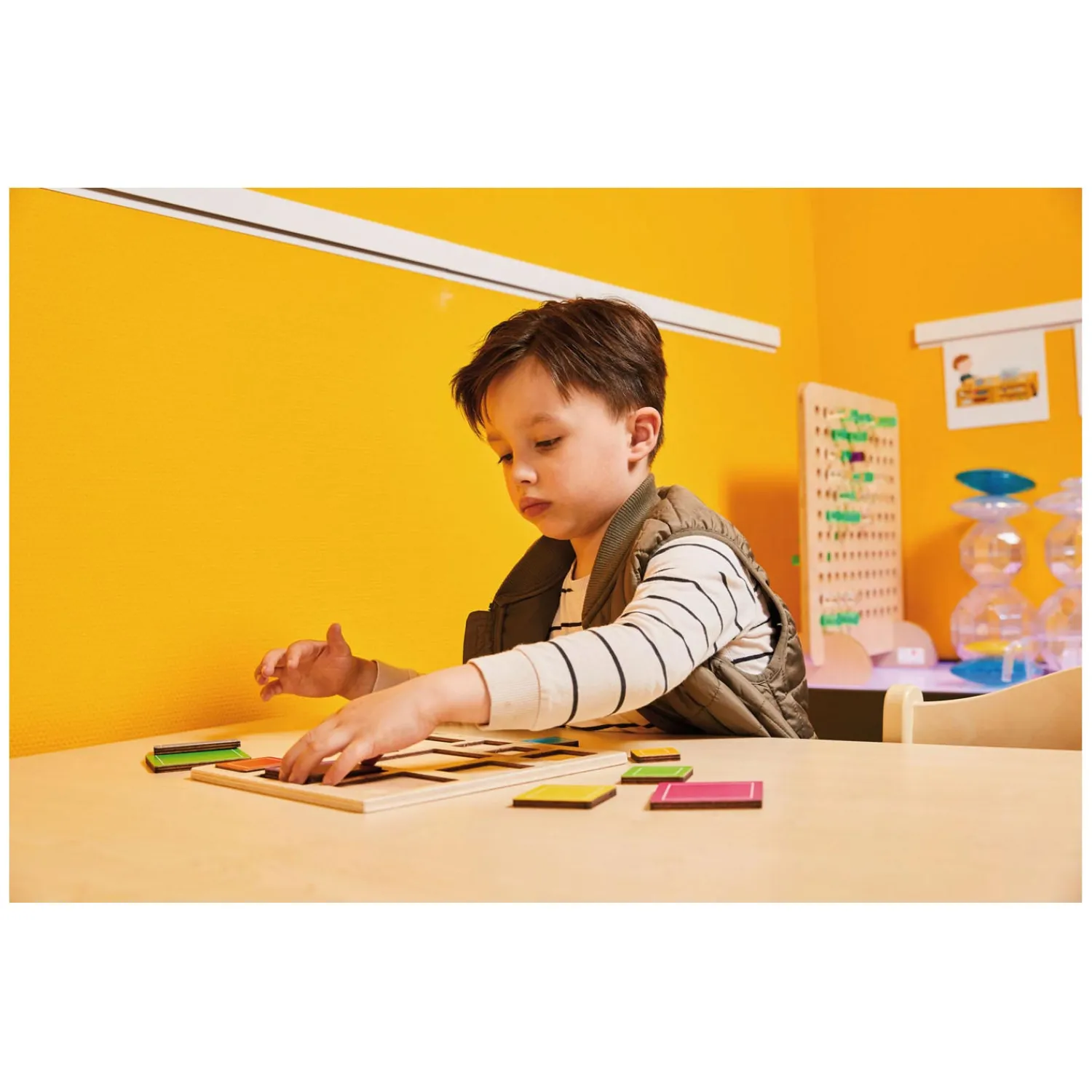 Rolf - Relief Houten Vormenpuzzel Vierkant Driehoek en Circkels, Set van 3 Discount