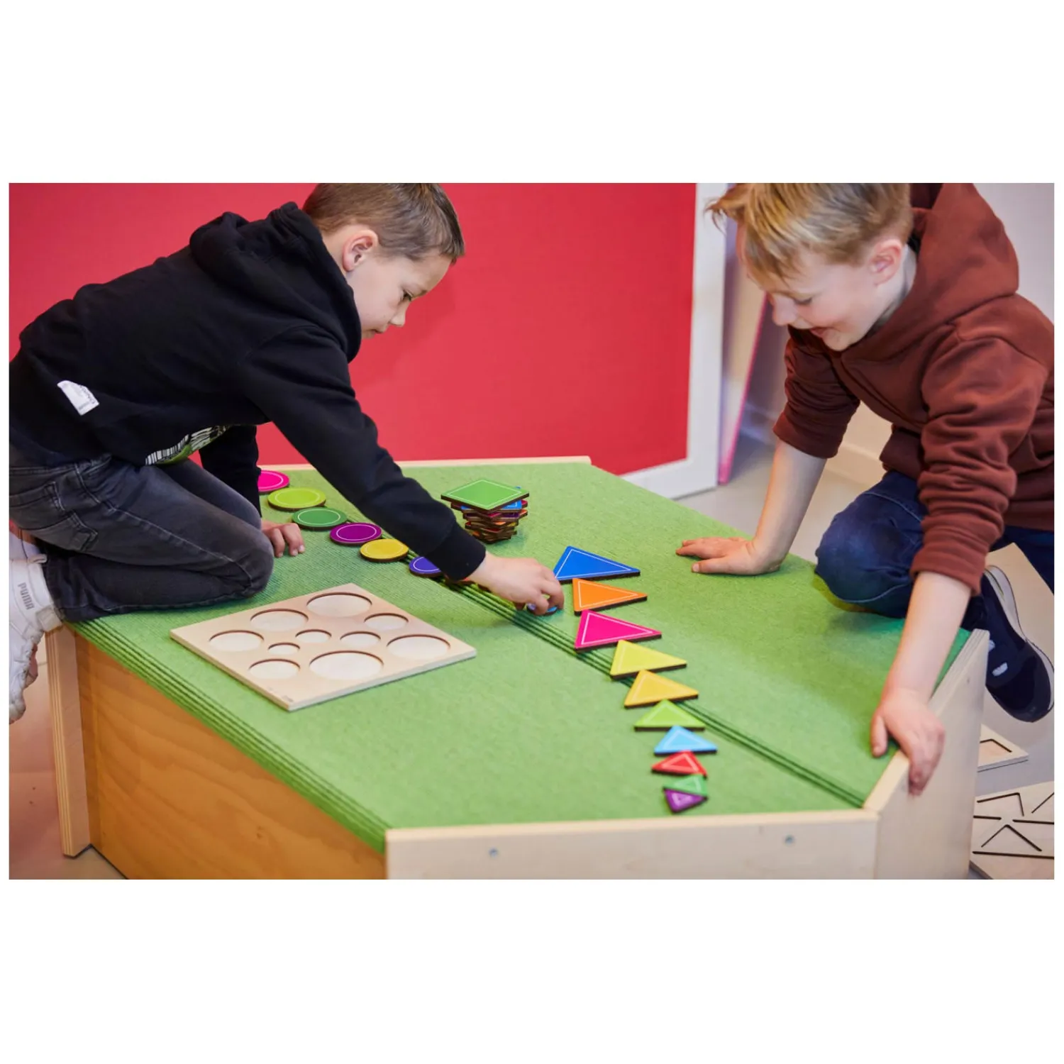 Rolf - Relief Houten Vormenpuzzel Vierkant Driehoek en Circkels, Set van 3 Discount