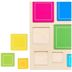 - Relief Houten Vormenpuzzel Ontdek Vierkanten, 10st.-Rolf Best