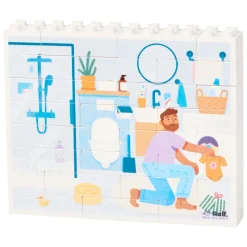 Rolf More - Houten Verticale Blokpuzzel Badkamer - 28st.- Hot