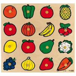 Noppenpuzzel Hout Vruchten, 16st.>Rolf Online