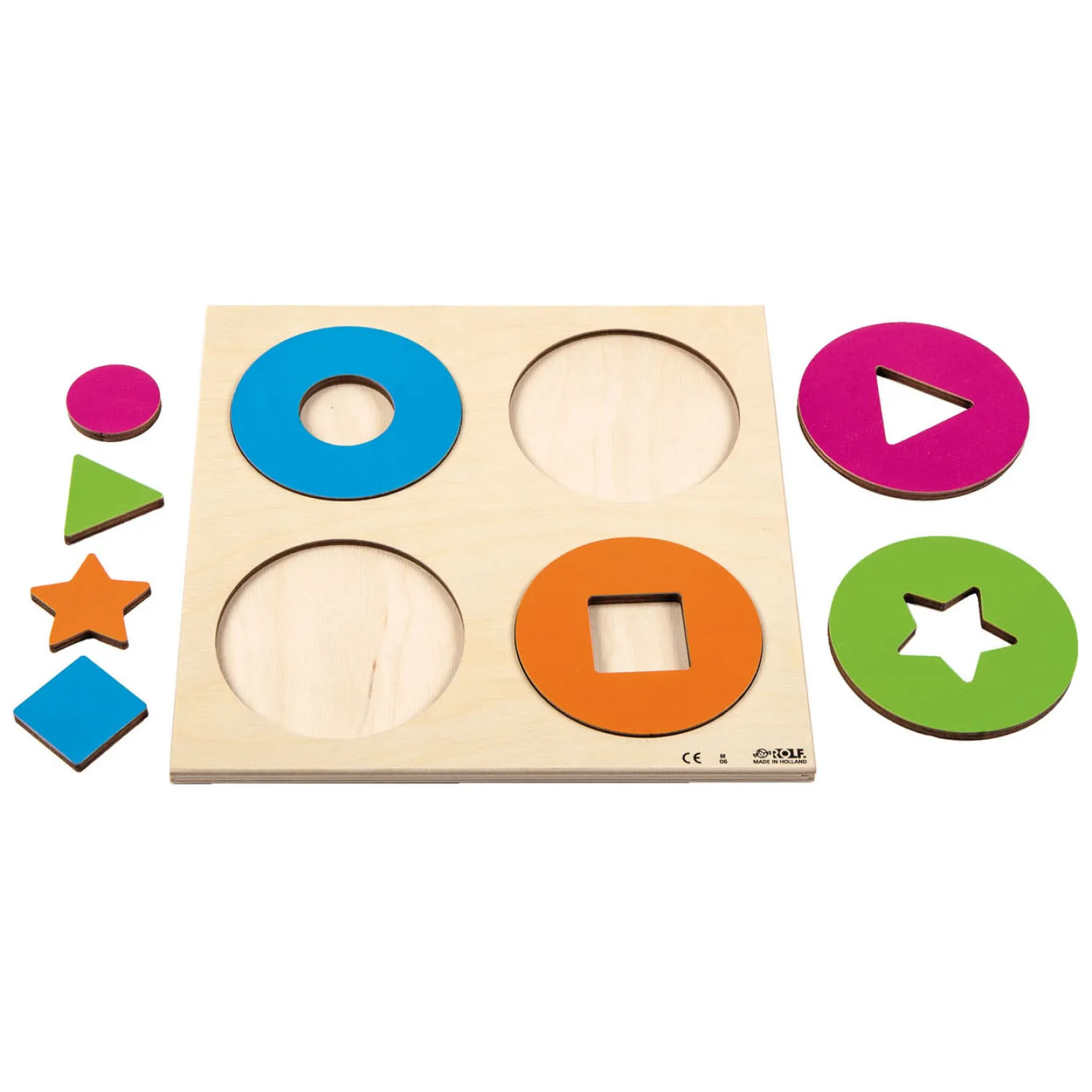 Relief - Puzzel Ontdek de kleur Circkels en Vormen, 8st.-Rolf Best