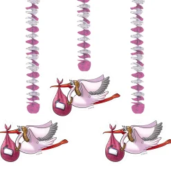 Roze Hangdecoratie, 3st.-Folat BV New