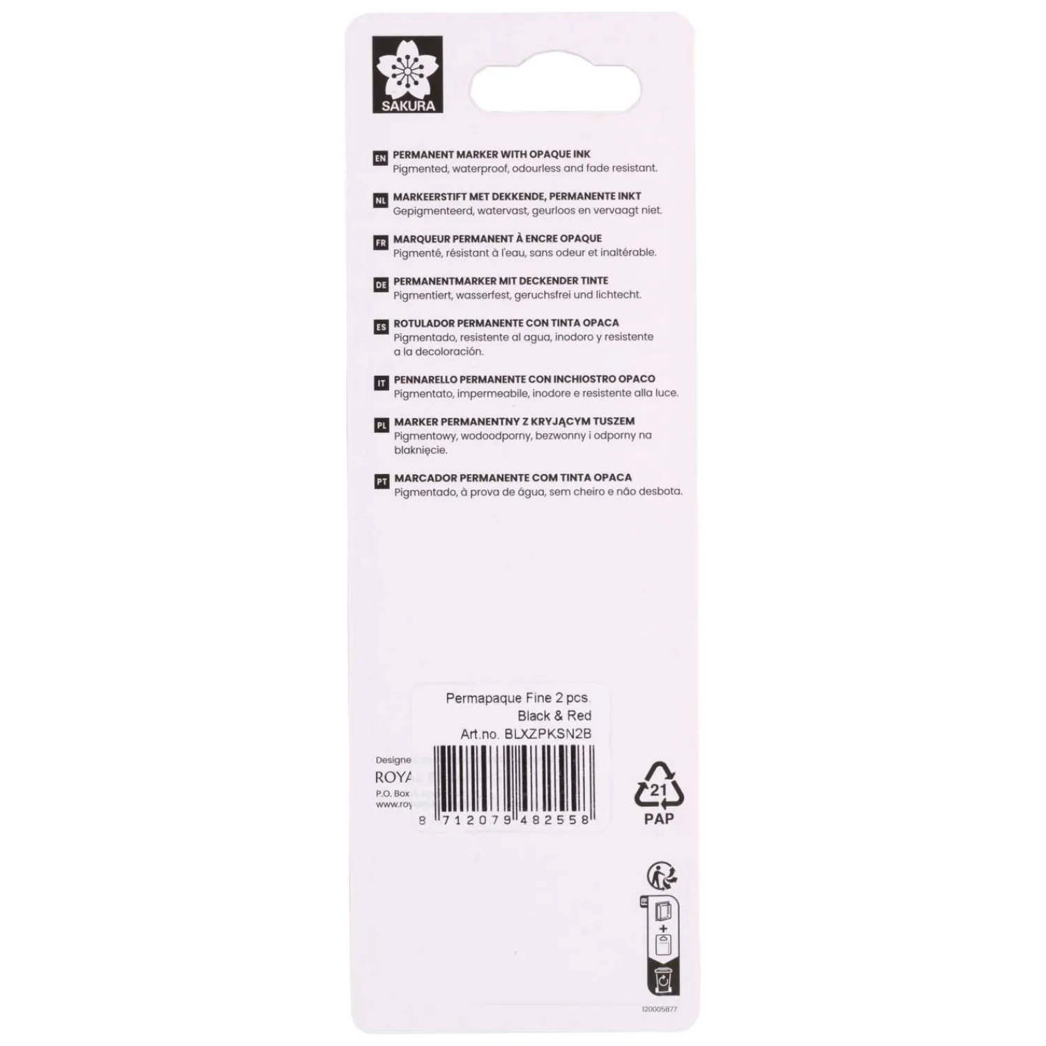 Permapaque Fijn Set, Zwart En Rood-Sakura
