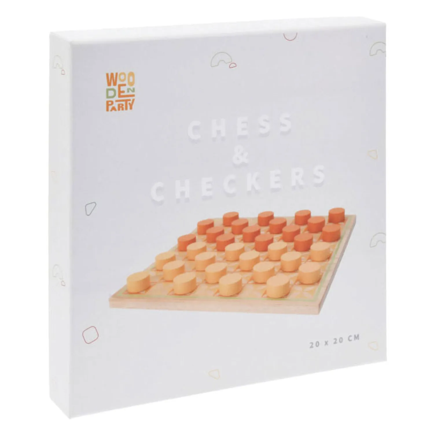 Schaak- en Damspel Hout in Katoenen Zak- Hot