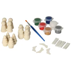 Schilder je eigen Houten Kerstfiguren, 12st.>Grafix New