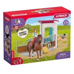 HORSE CLUB Paardenbox met Hannah en Cayenne 42710-Schleich