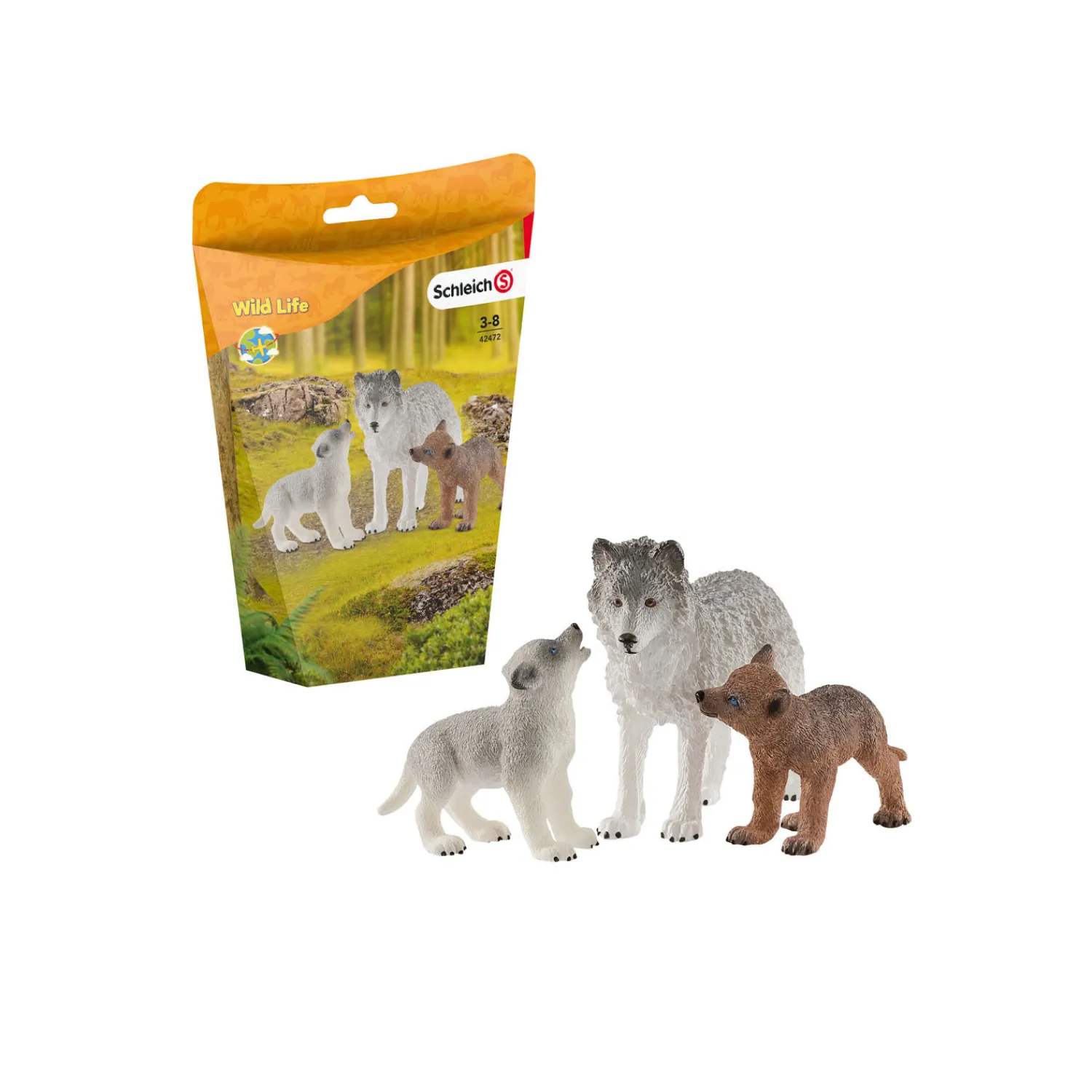 WILD LIFE Wolvin met Wolvenwelpen 42472-Schleich Hot