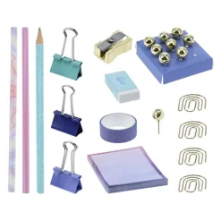 Schrijfwarenset Goud/Paars, 22dlg.> New