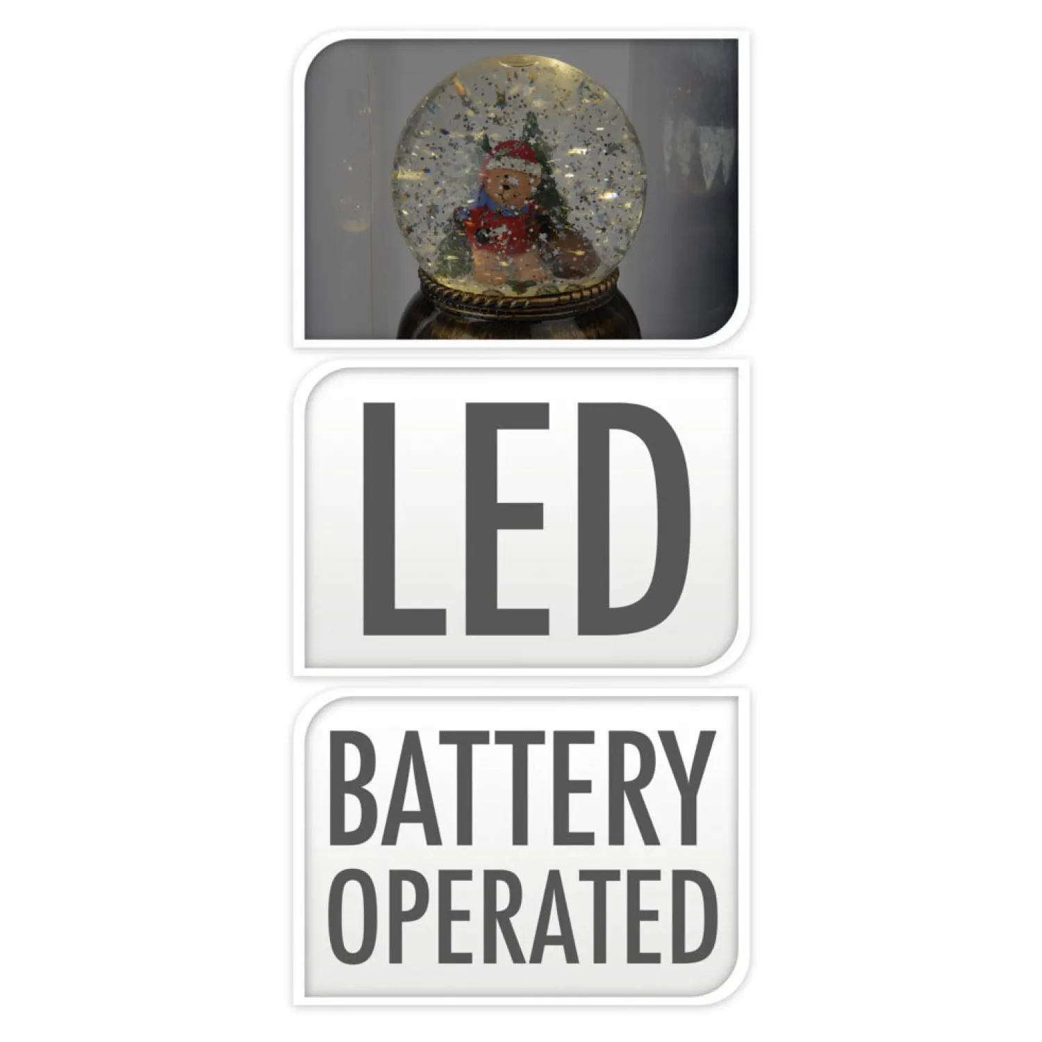 Schudbol Kerst met LED XL> Outlet