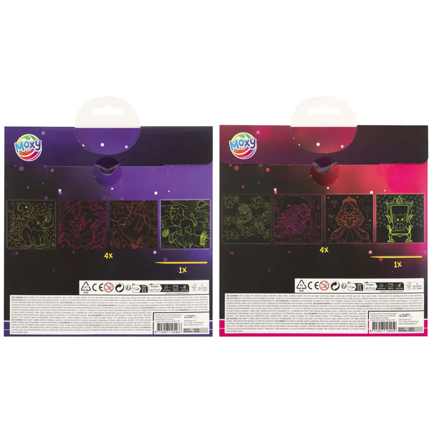 Creative Craft Group Scratch Kaarten Glow in the Dark Hot