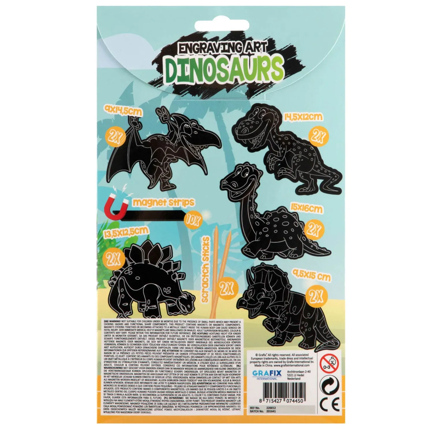 Scratch Set Magneten Dinosaurus, 10st.>Creative Craft Group Outlet