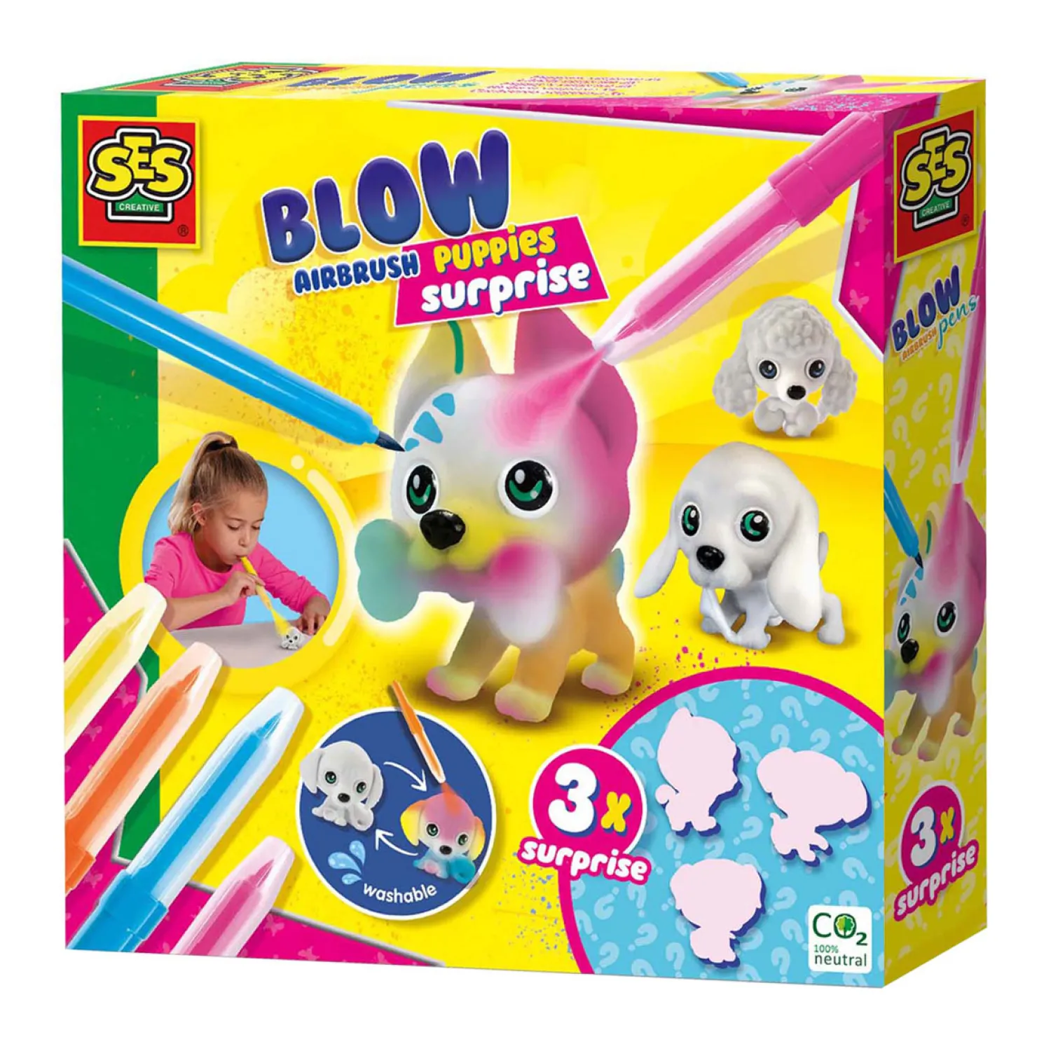 SES Blow Airbrush Pens - Puppy's Surprise, 3st. Hot