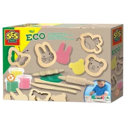 ECO Klei met Houten Tools - 3 Kleipotjes>SES Outlet