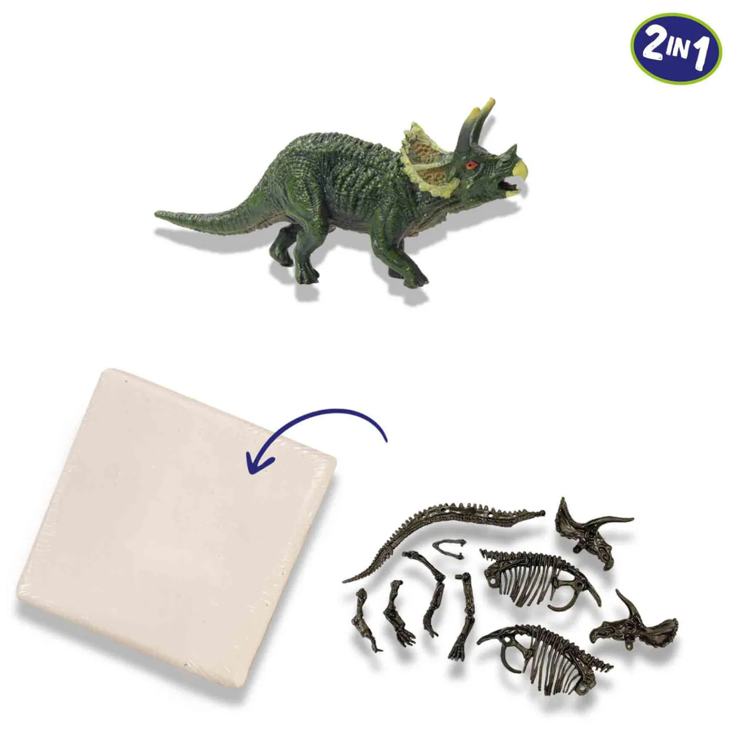 SES Explore Dino en Skelet Opgraven 2in1 - Triceratops New