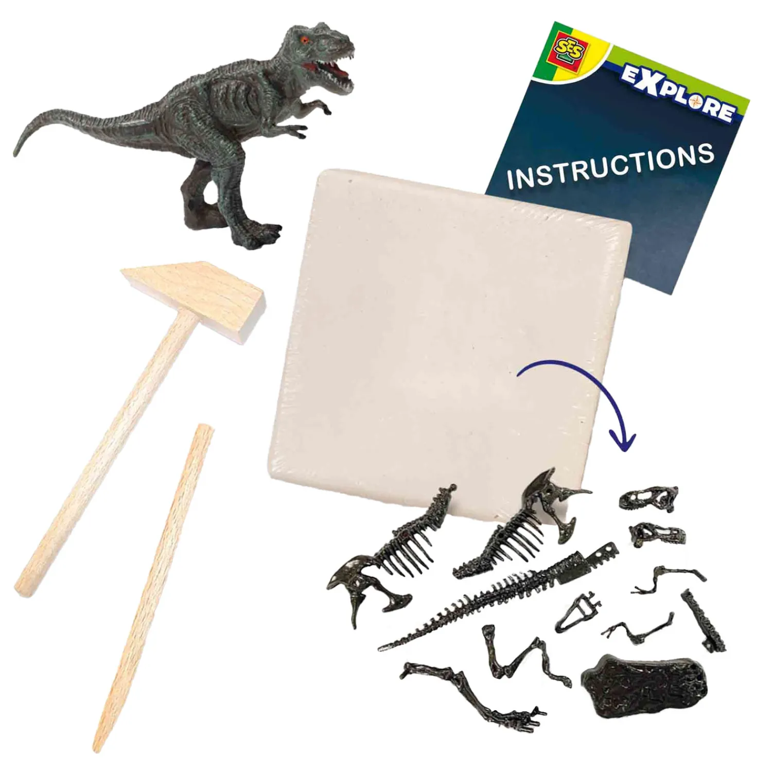 Explore Dino en Skelet Opgraven 2in1 - T-Rex-SES Clearance