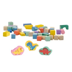 Houten Bouwblokken Dino's, 50st.>SES Discount