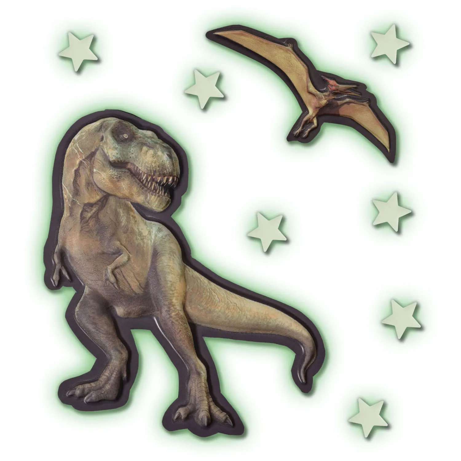 Mega Glowing T-Rex World Muurstickers>SES