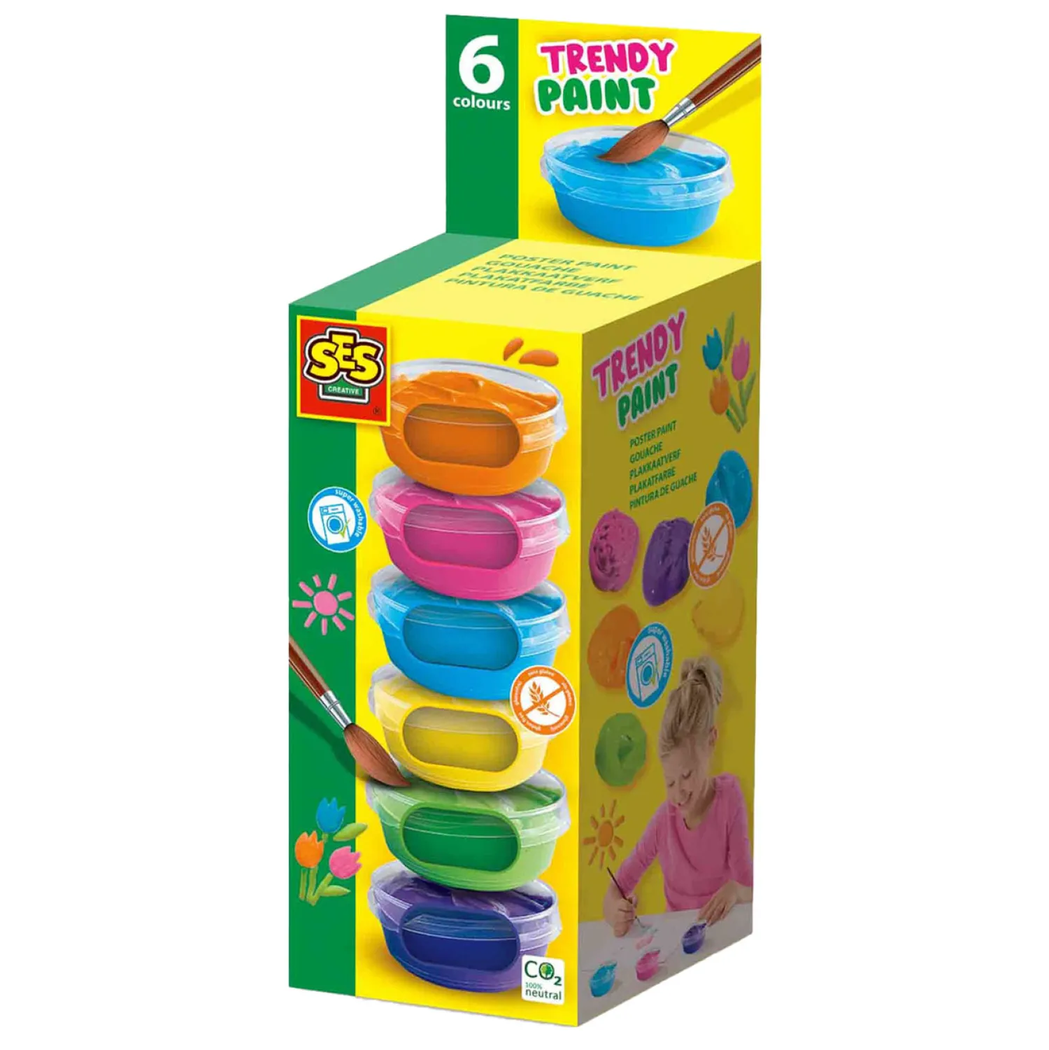 Plakkaatverf Trendy, 6x45ml-SES Hot