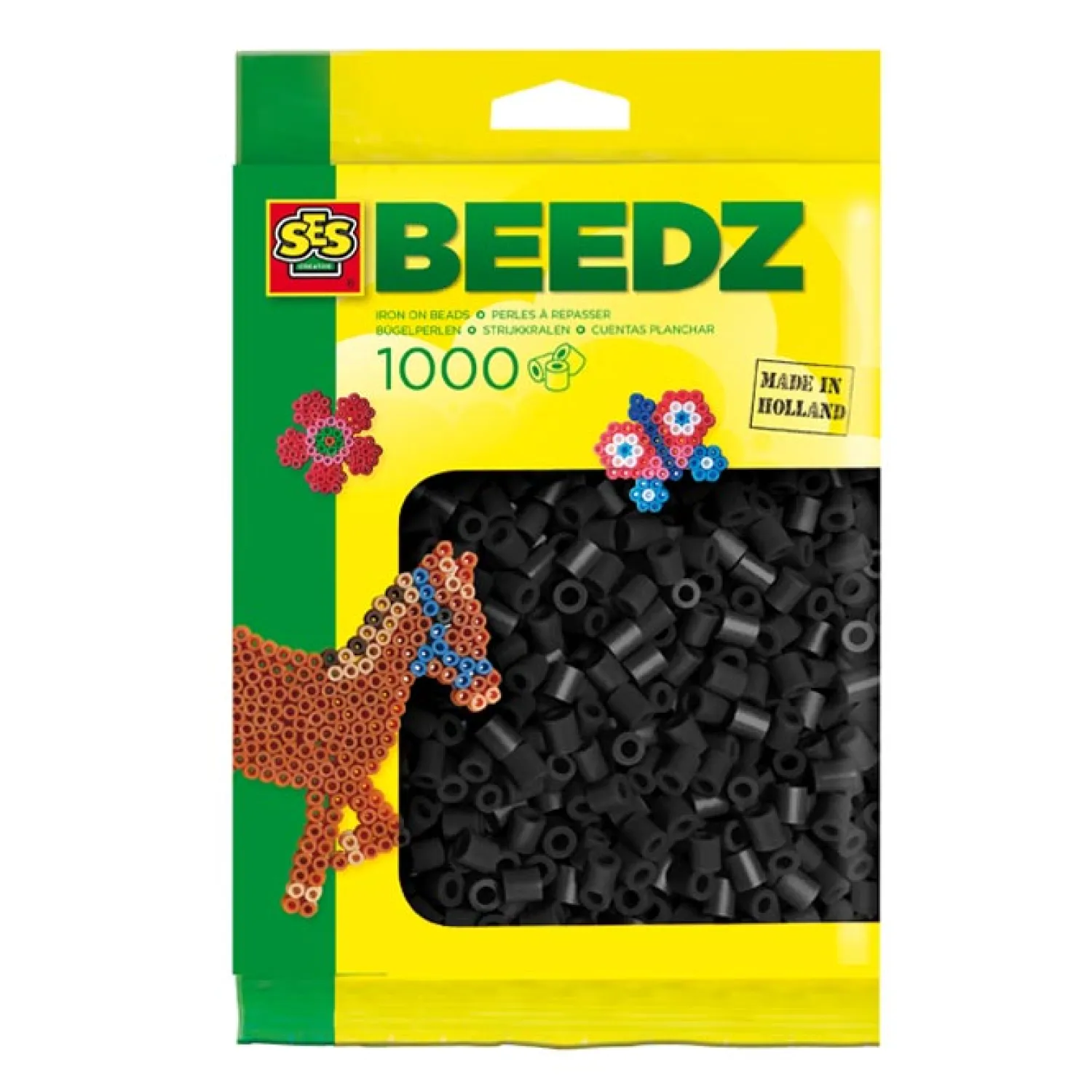 SES Strijkkralen - Zwart, 1000st. Hot