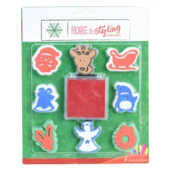 Set Kerststempels met Stempelkussen, 9dlg.- Online