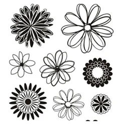 Creativ Company Silicone Stempels Bloemen, 1 Vel Outlet