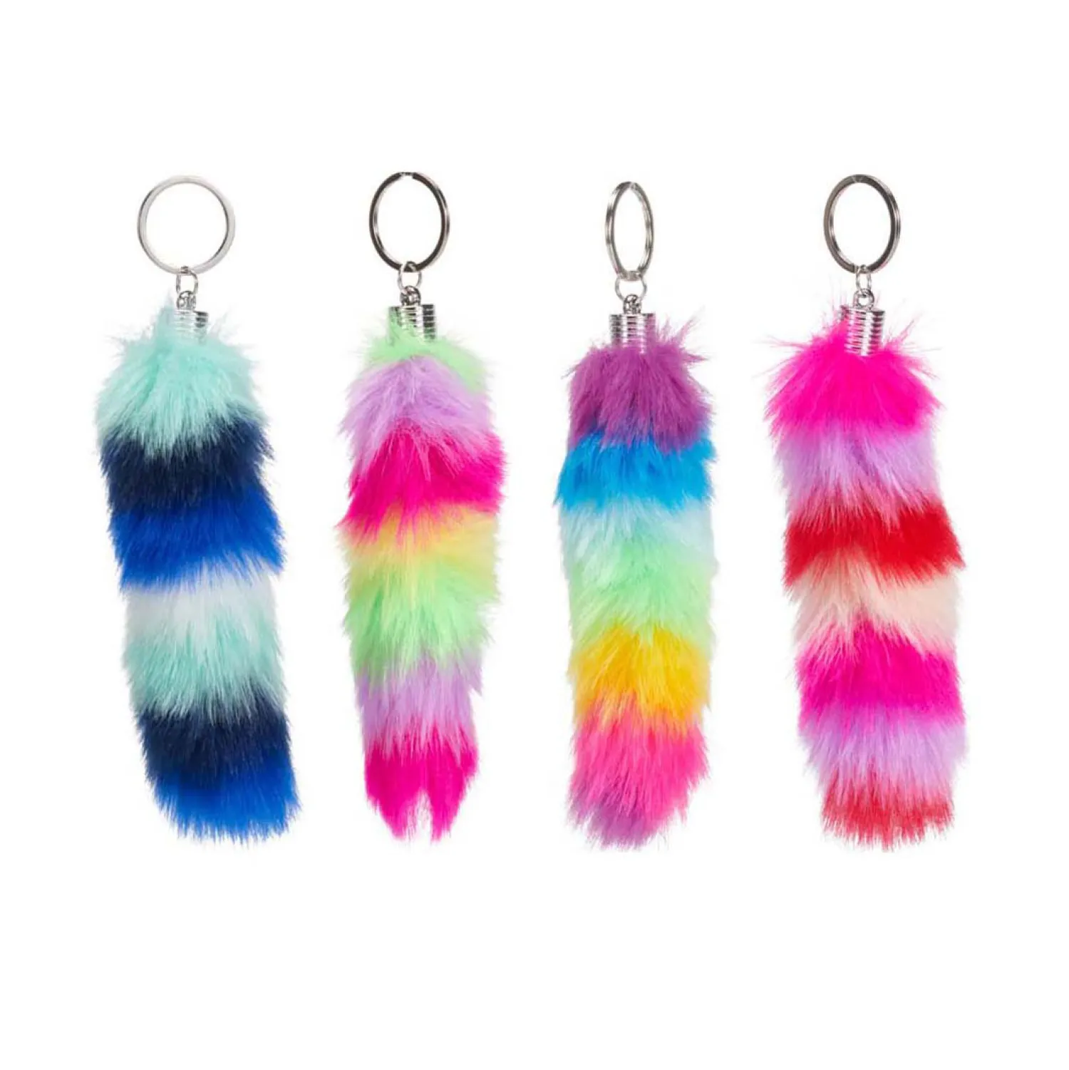 Sleutelhanger Fluffy Regenboogstaart - 13cm- Online