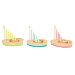 - Badspeelgoed Houten Zeilboten, Set van 3-Small Foot Clearance